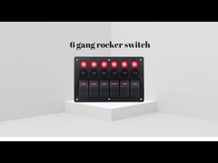 DC 12V 6 Gang Rocker Anahtar Paneli Araba Teknesi için Kırmızı Işık LED ile