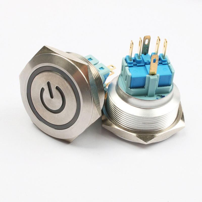 Güç Açma Kapama Metal Buton Anahtarları 30mm Işıklı Halka Tipi LED