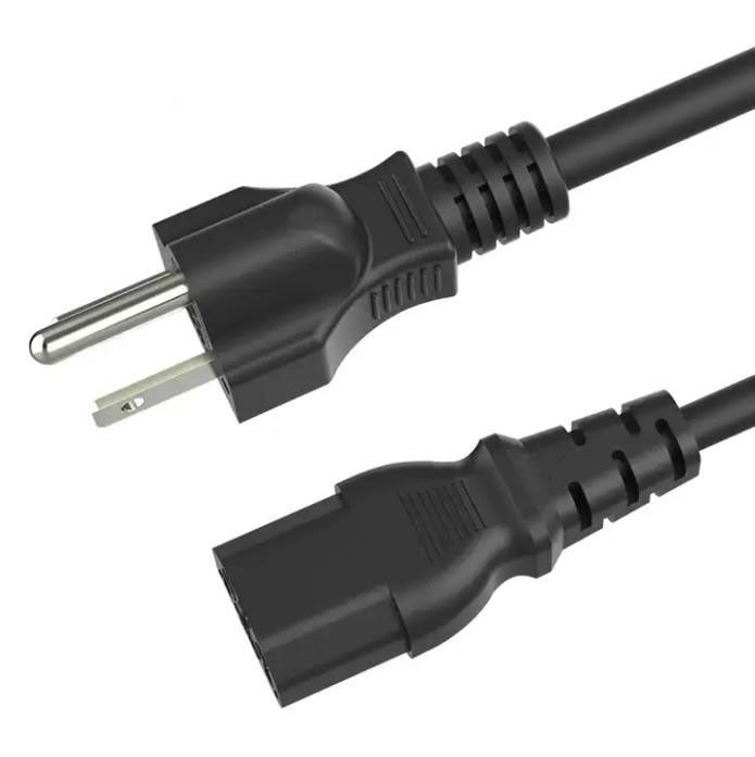 300V Japonya AC Güç Kabloları Üç Fişli 3 Çekirdekli Uzatma Güç Kablosu 18 Awg