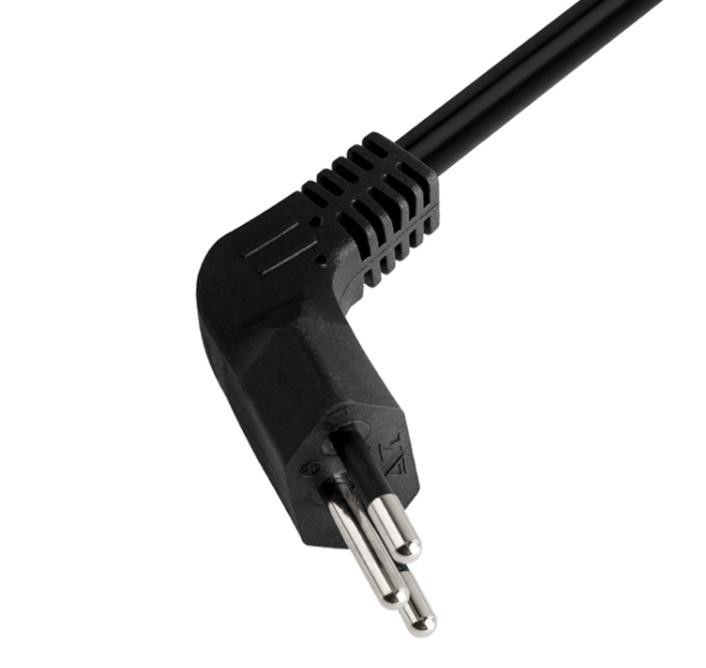 C13 Brezilya AC güç kabloları Sağ açılı 90 derecelik elektrik fişi kablosu