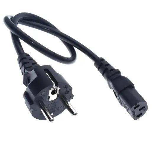 Fiş Avrupa AC Güç Kabloları 250V Hafif Düz IEC C13 Güç Kabloları