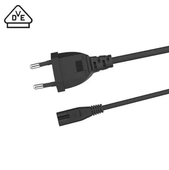 Esnek AB AC Güç Kabloları Hafif Elektrikli Uzatma Kablosu 2 Pin