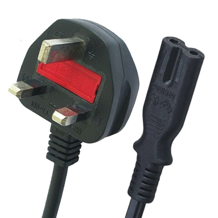 IEC İngiltere AC Güç Kabloları 1,5M 3 Prong Fişli Şebeke Kablosu 5Ft