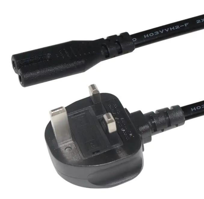IEC İngiltere AC Güç Kabloları 1,5M 3 Prong Fişli Şebeke Kablosu 5Ft