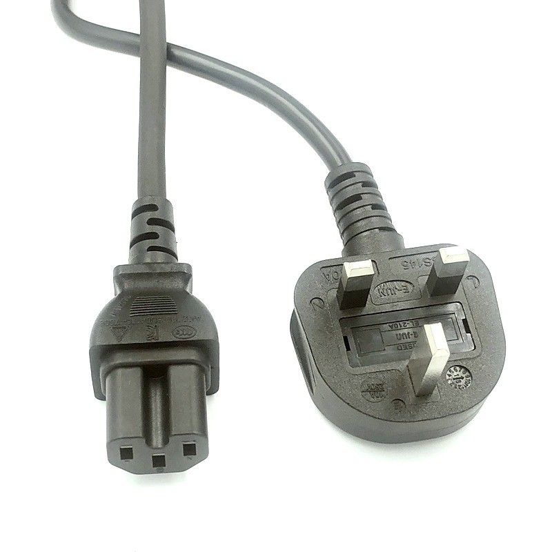IEC İngiltere AC Güç Kabloları 1,5M 3 Prong Fişli Şebeke Kablosu 5Ft