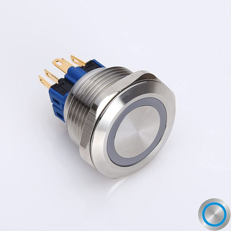 28mm Işıklı Metal Buton Anahtarları Yuvarlak 500V Halka Tipi LED