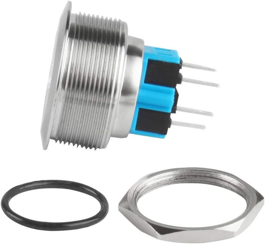 Güç Açma Kapama Metal Buton Anahtarları 30mm Işıklı Halka Tipi LED