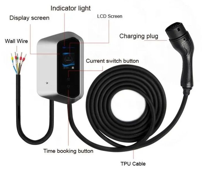 Tip 2 AC 16A 32A Hızlı şarj elektrikli araba istasyonu 250-480v