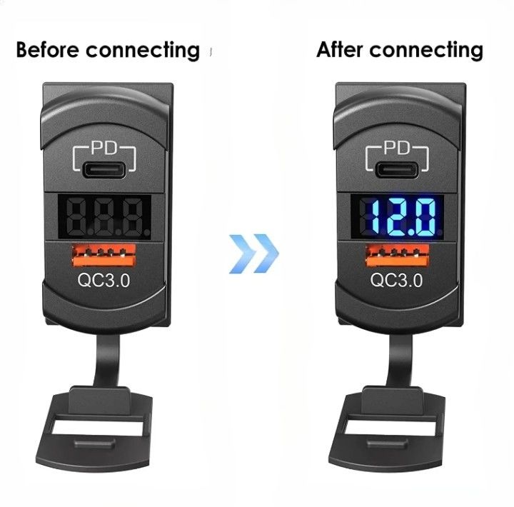 12v 24v USB şarj cihazı Rocker anahtarı Hızlı şarj soketi Su geçirmez Hızlı çift Pd Qc3.0 Arabalar için Tekne