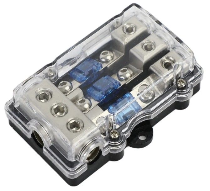 3Way Car Mini ANL Blade Fuse Holder Stereo Audio Güç Dağıtım Bloku 60 Amp Fuse Holder Panel Mount