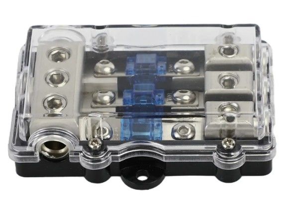 3Way Car Mini ANL Blade Fuse Holder Stereo Audio Güç Dağıtım Bloku 60 Amp Fuse Holder Panel Mount