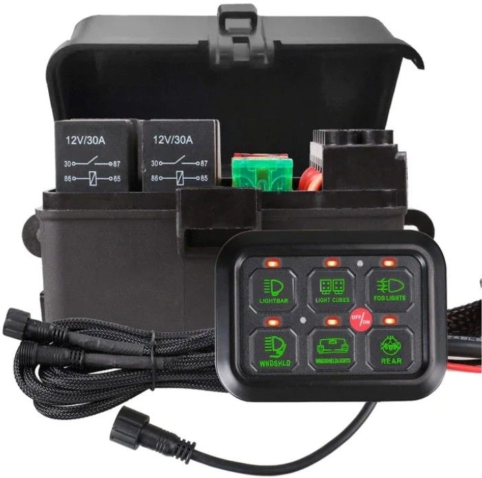 6 Gang 12V Led Switch Panel RGB Kit Otomatik APP ile Düzenlenebilir Evrensel Işık Çubuğu Kontrolörü