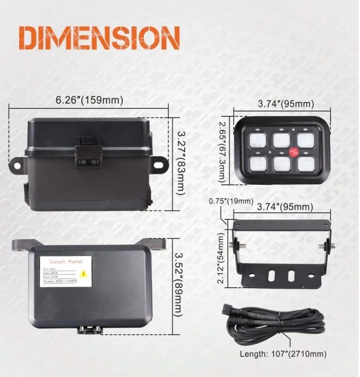6 Gang 12V Led Switch Panel RGB Kit Otomatik APP ile Düzenlenebilir Evrensel Işık Çubuğu Kontrolörü