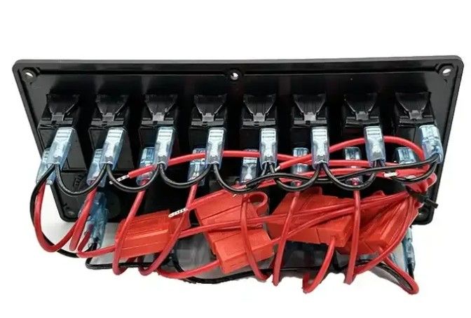 12V 8 Way Gang Rocker Değiştirme Paneli W / 50A Çift Anderson fişleri ile Aksesuar Güç Soketi & Çift USB