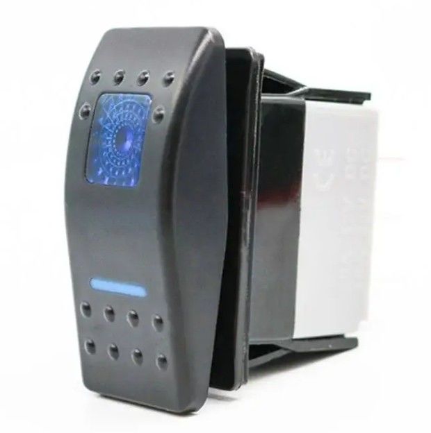 12V 24V Işıklandırılmış Mavi LED Işık Sembol Su geçirmez Lazer Araç Tekne Marine RV için Tekne Rocker Değiştiricisi