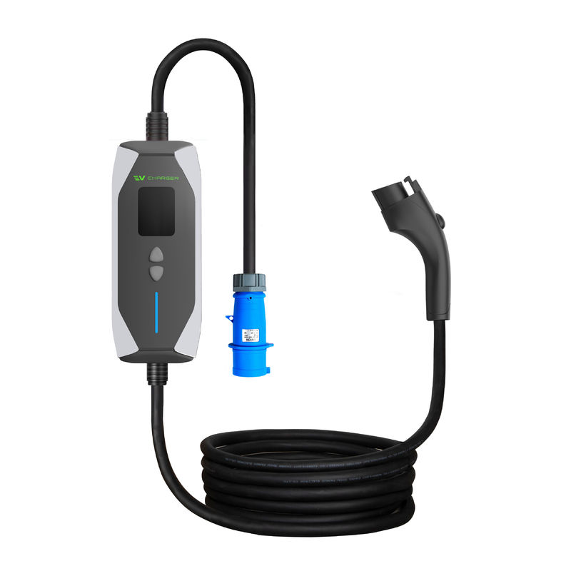 7KW Taşınabilir Acil Durum Elektrikli Araç Şarj Cihazı 0,96 İnç Tip 2 Yeni Enerji Elektrikli Araç Şarj Cihazı