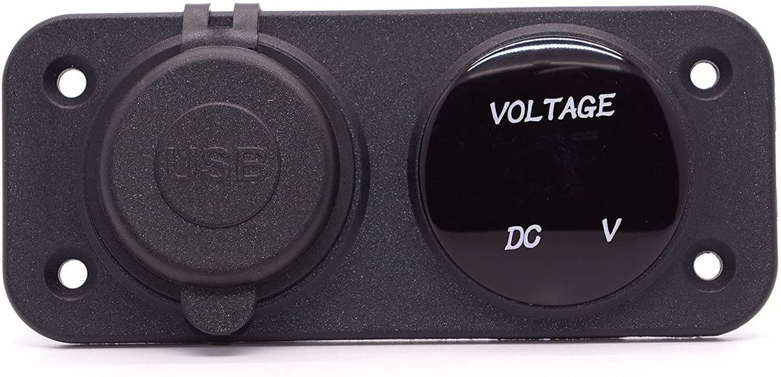 DC 12V 24V LED Dijital Voltmeter Çift USB Çıkış Güç Soket Paneli 3.1A Şarj cihazı