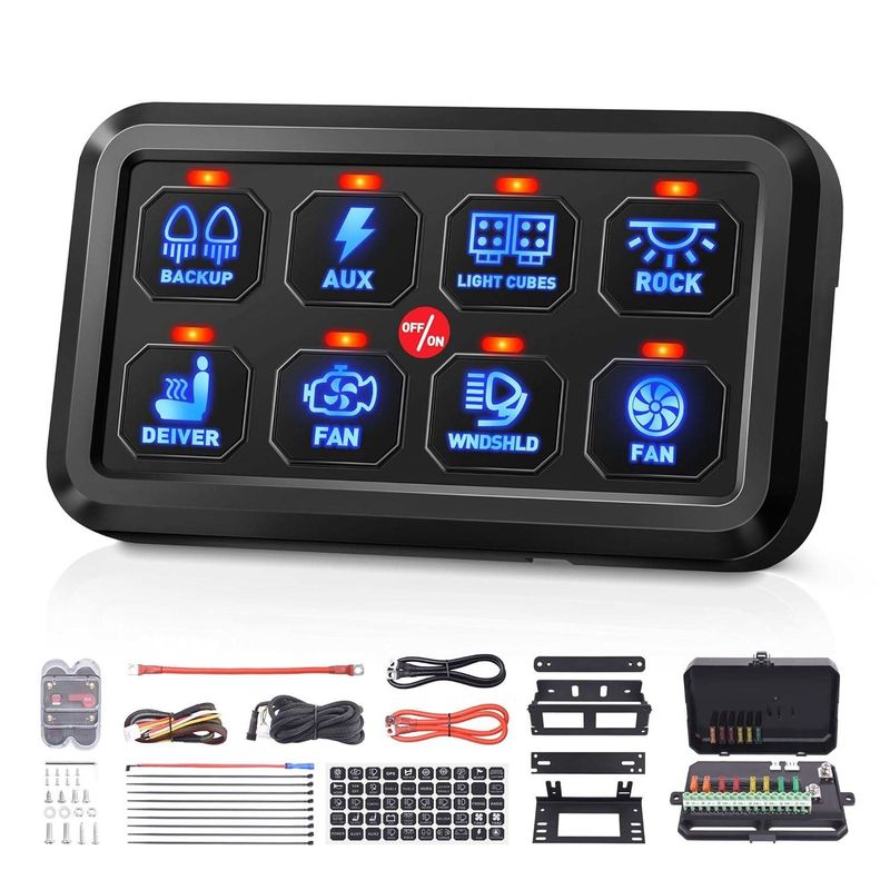 ABS malzemesi 8 Gang Spod anahtar paneli 600w Kombine anahtar türü