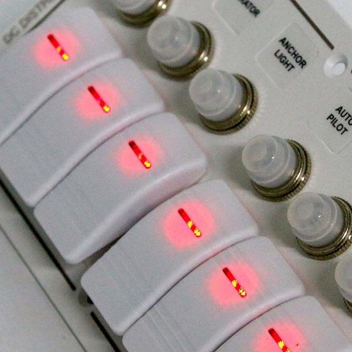 12-24V 6 Gang Boat Switch Panel Blue LED Rocker On-Off Seçenek devre kesici