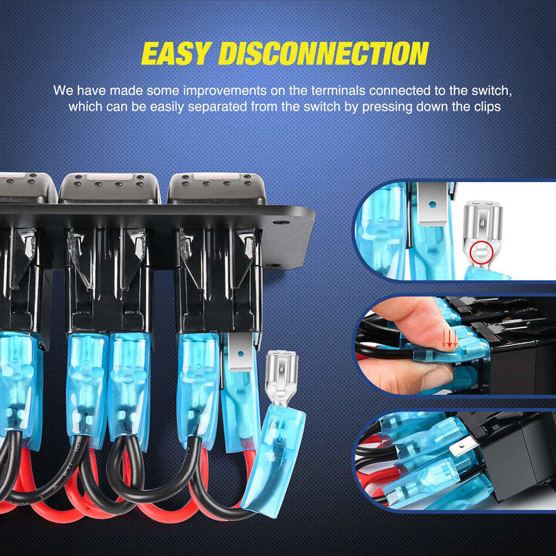 DC12V 24V 3 Gang Kırmızı LED Işık Rocker Çapraz Panel Kutusu Çift 4.8A USB Şarj cihazı ile