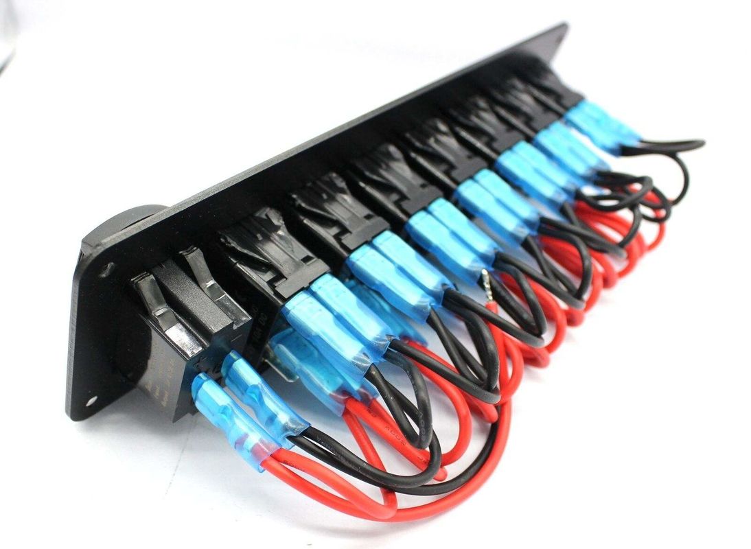 DC 12V 7 Gang Rocker Değiştirme Paneli 4.8 Amp Çift USB Şarj LED ile