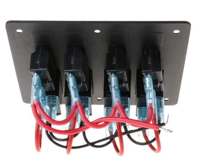 DC 12V 6 Gang Rocker Anahtar Paneli Araba Teknesi için Kırmızı Işık LED ile