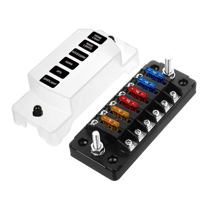 12V-24V DC 6 Yolu Sigorta Blokları Atc/Ato Standart Otomobil Sigorta Kutuları