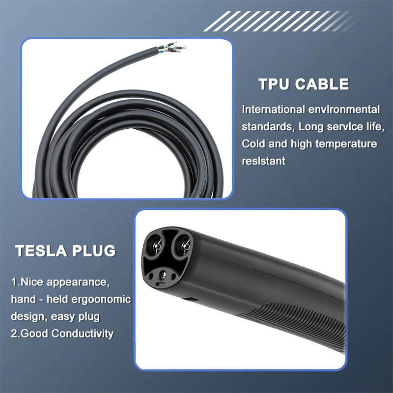 Kuzey Amerika Şarj Standartı NACS Plug EV Şarj Kablosu 5M 6m 7m Tesla EV Şarj Silahı