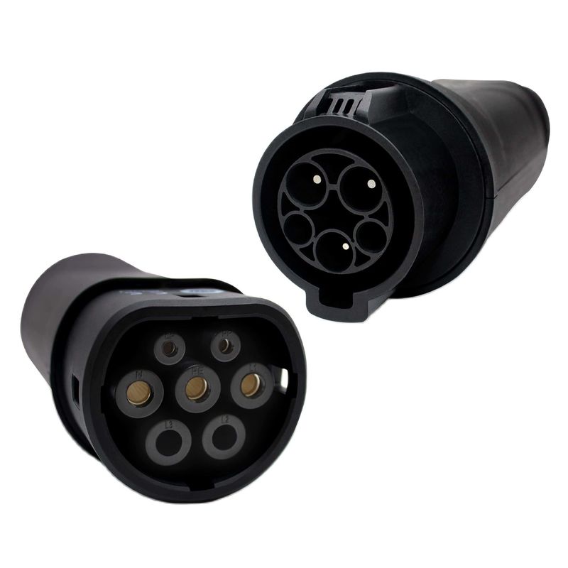 EV Adaptörü EV Şarj cihazı SAE J1772 Tip 1 ile IEC 62196 Tip 2 TYPE 1 Şarj bağlantısı ile uyumlu