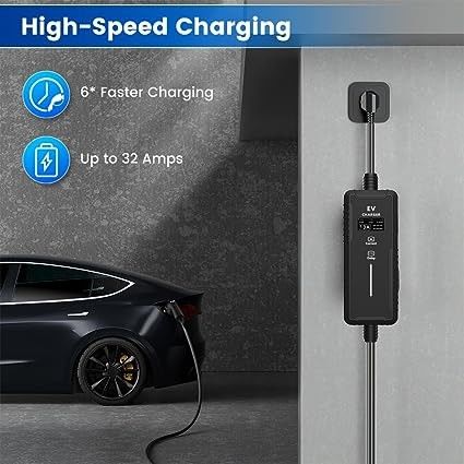 Yüksek Kaliteli Elektrikli Hızlı Tip2 Ev Şarj Aracı 8-32a Ekran Düzenleyici ile taşınabilir ev şarj aracı