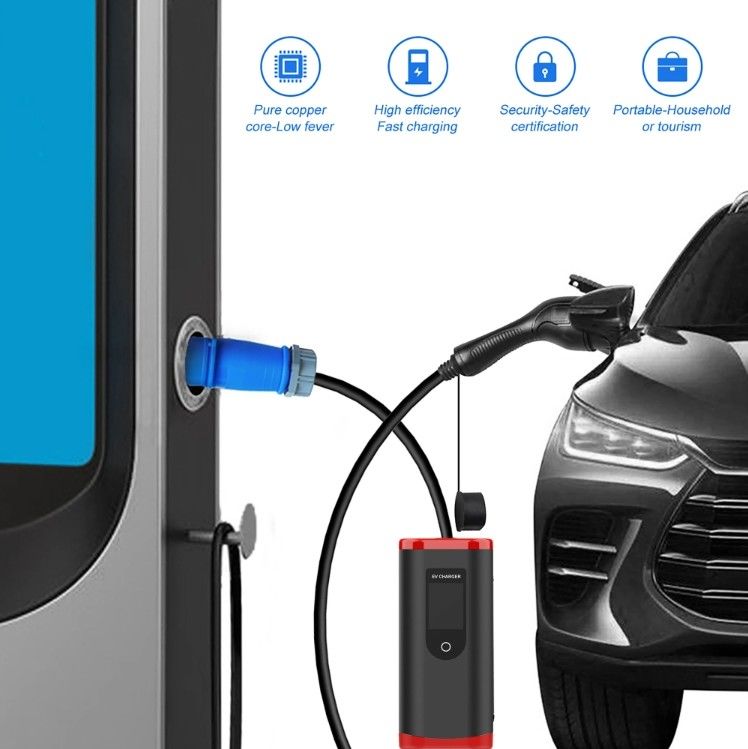 Fabrika 8a-32a Düzenlenebilir SAE J1772 TYPE1 Hızlı Elektrikli Araba Şarj cihazı Taşınabilir Ev Şarj cihazı